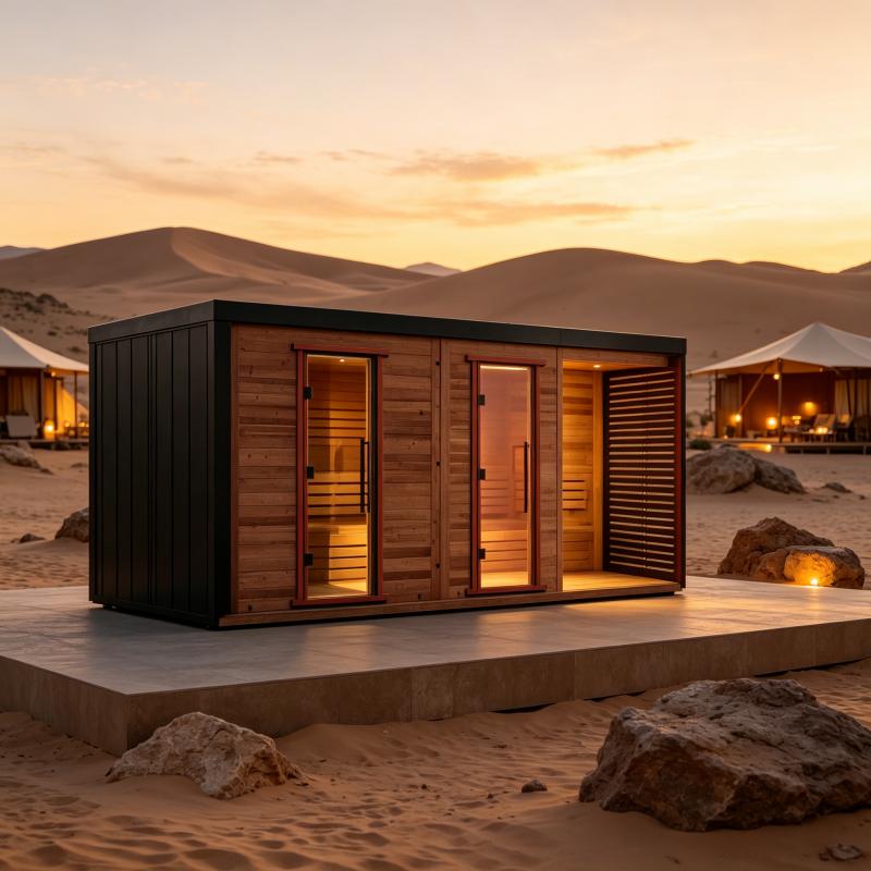 Wellness Resort Spa - Ruang Sauna Kayu yang Dibuat Sesuai